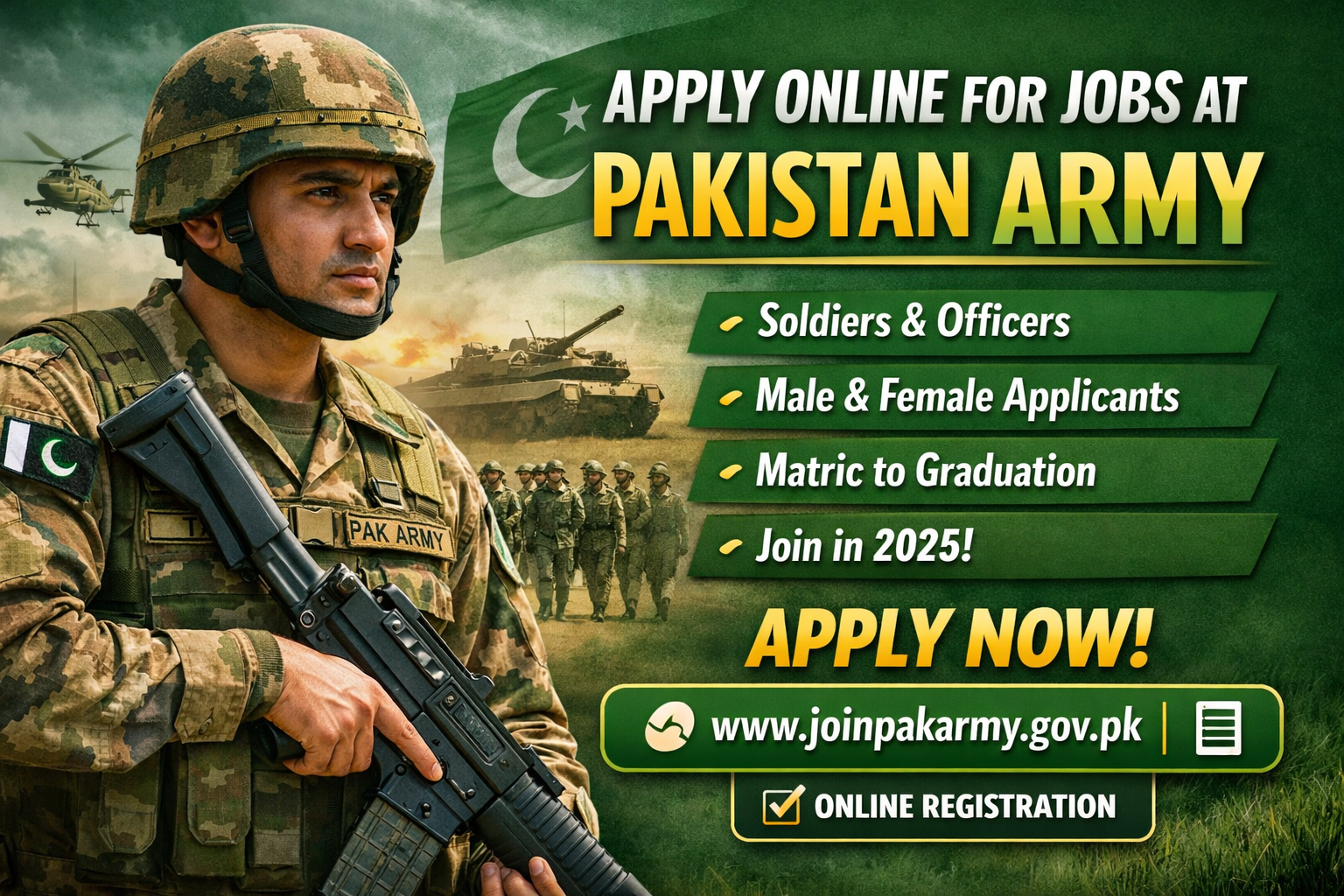Apply Online for Jobs at Pakistan Army