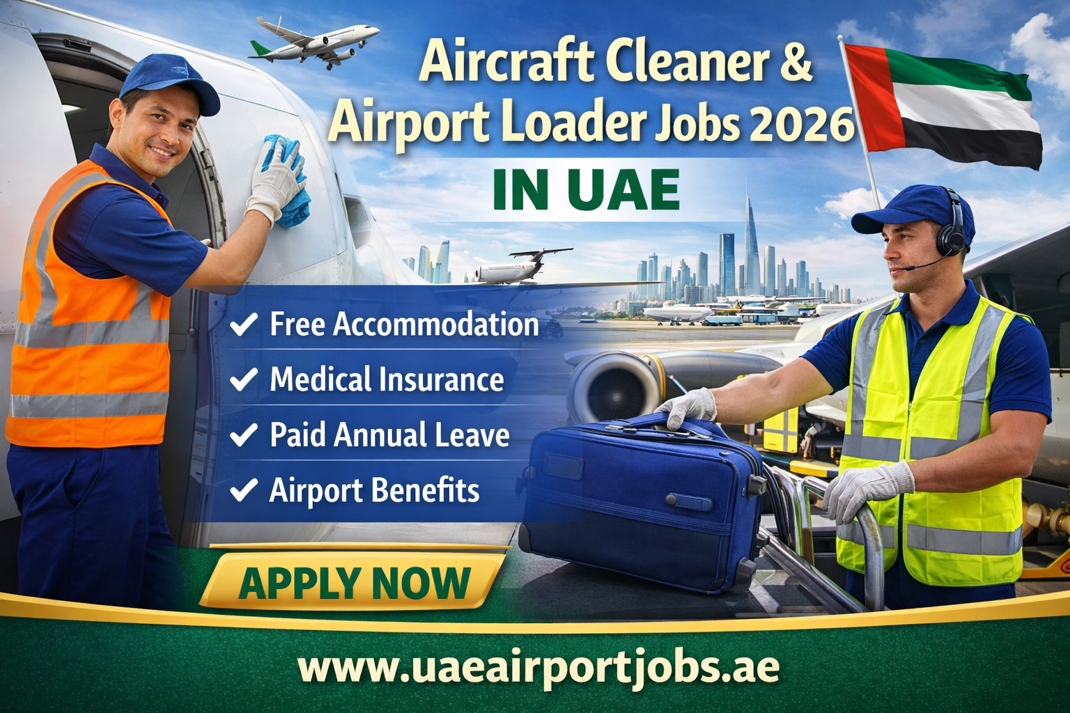 Aircraft Cleaner & Airport Loader Jobs 2026 in UAE