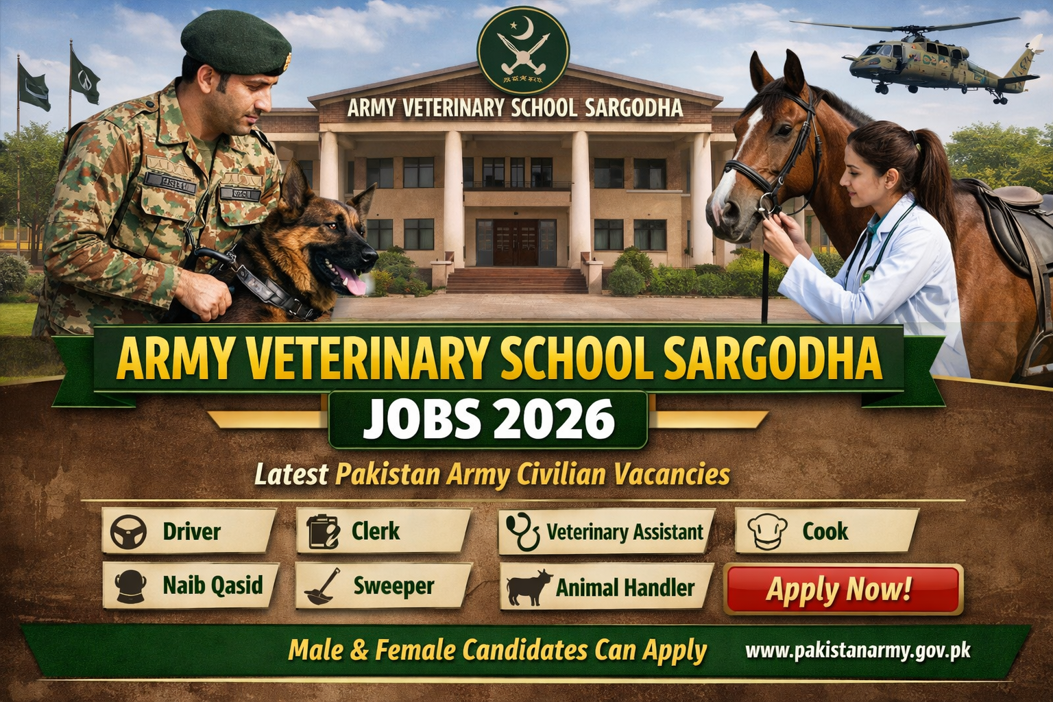 Army Veterinary School Sargodha Jobs 2026