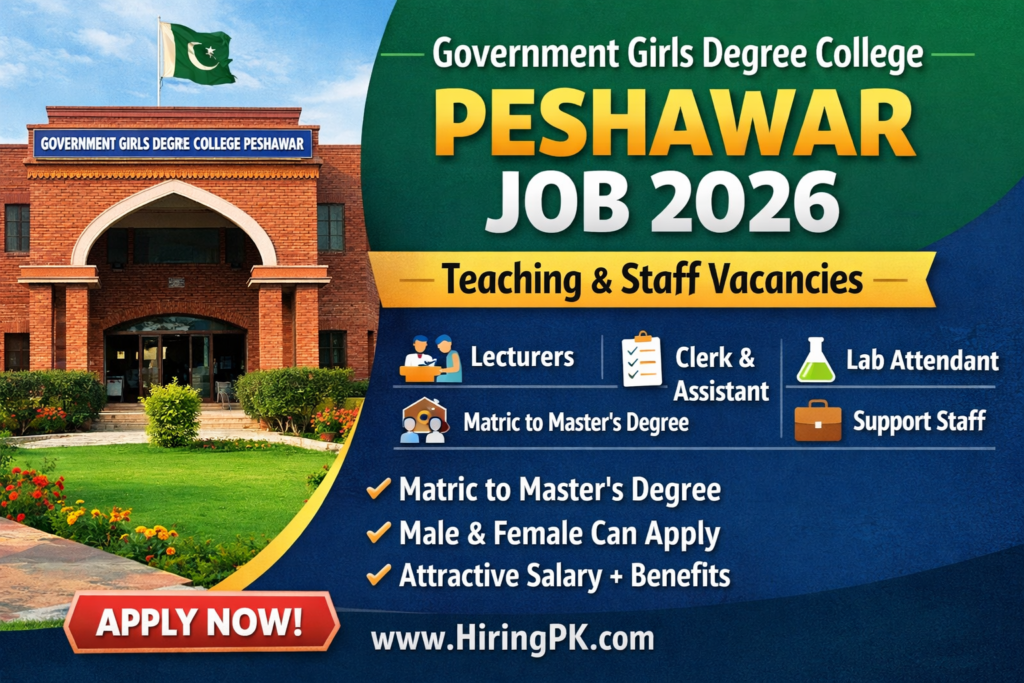 : Government Girls Degree College Peshawar Job 2026